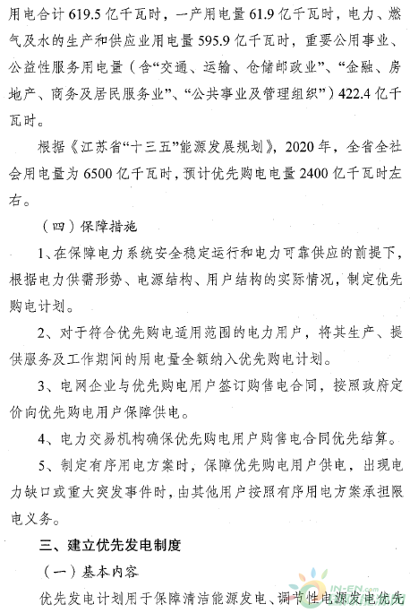 江蘇省印發有序放開發用電計劃工作方案