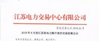 2018年8月份江蘇省電力集中競價交易結果公示