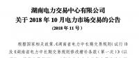 湖南2018年10月電力市場交易：價差-33.80 元/兆瓦時維持不變