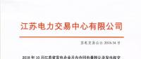 2018年10月江蘇省發(fā)電企業(yè)月內(nèi)合同電量轉(zhuǎn)讓及發(fā)電權(quán)交易結(jié)果公示