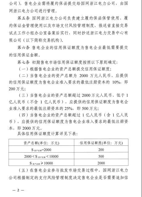 新規！浙江擬按售電企業資產總額繳納保函 最高2000萬